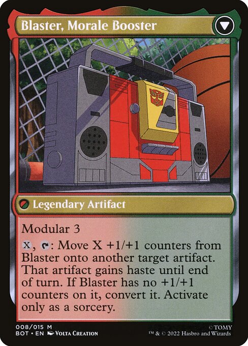 Blaster, Combat DJ // Blaster, Morale Booster (back face)