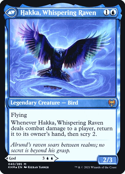 Alrund, God of the Cosmos // Hakka, Whispering Raven (back face)