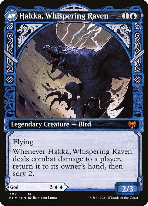 Alrund, God of the Cosmos // Hakka, Whispering Raven (back face)