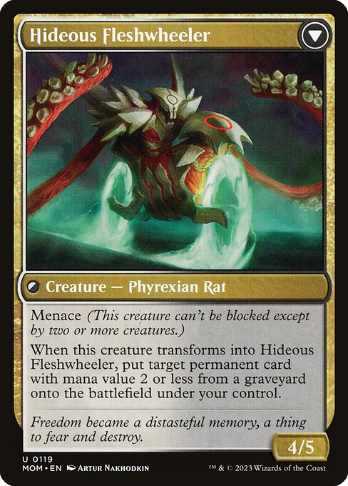 Nezumi Freewheeler // Hideous Fleshwheeler (back face)