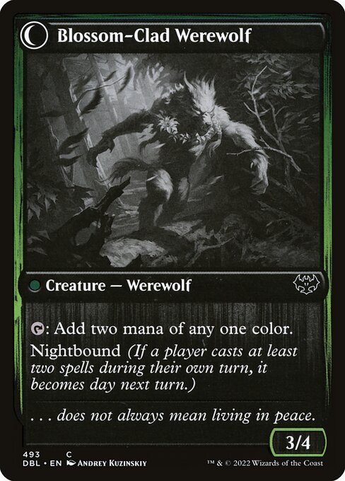 Weaver of Blossoms // Blossom-Clad Werewolf (back face)
